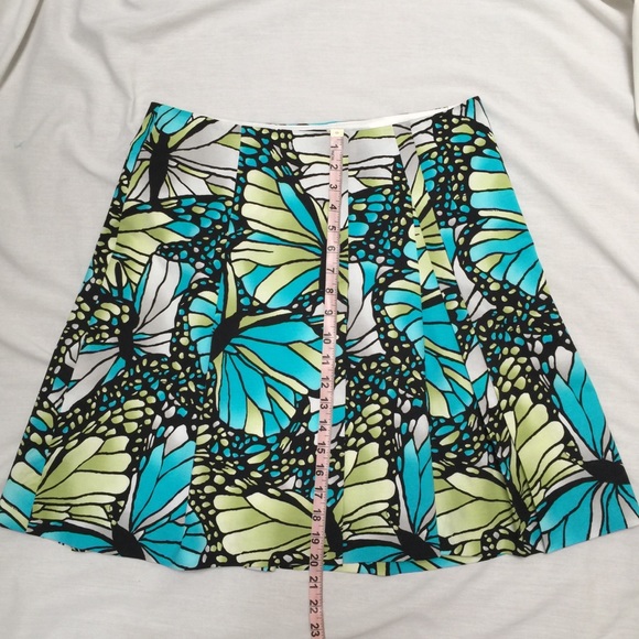 ETCETERA Blue Green Monarch Butterfly Skirt - Picture 2 of 7